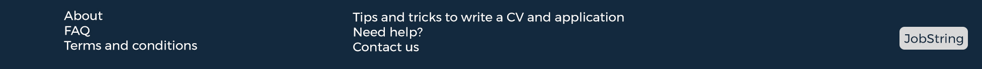 The footer on JobString